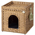 Cat Litter Box Enclosure – Handwoven Rattan Furniture with Hidden Litter Box
